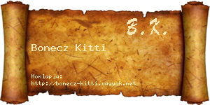 Bonecz Kitti névjegykártya